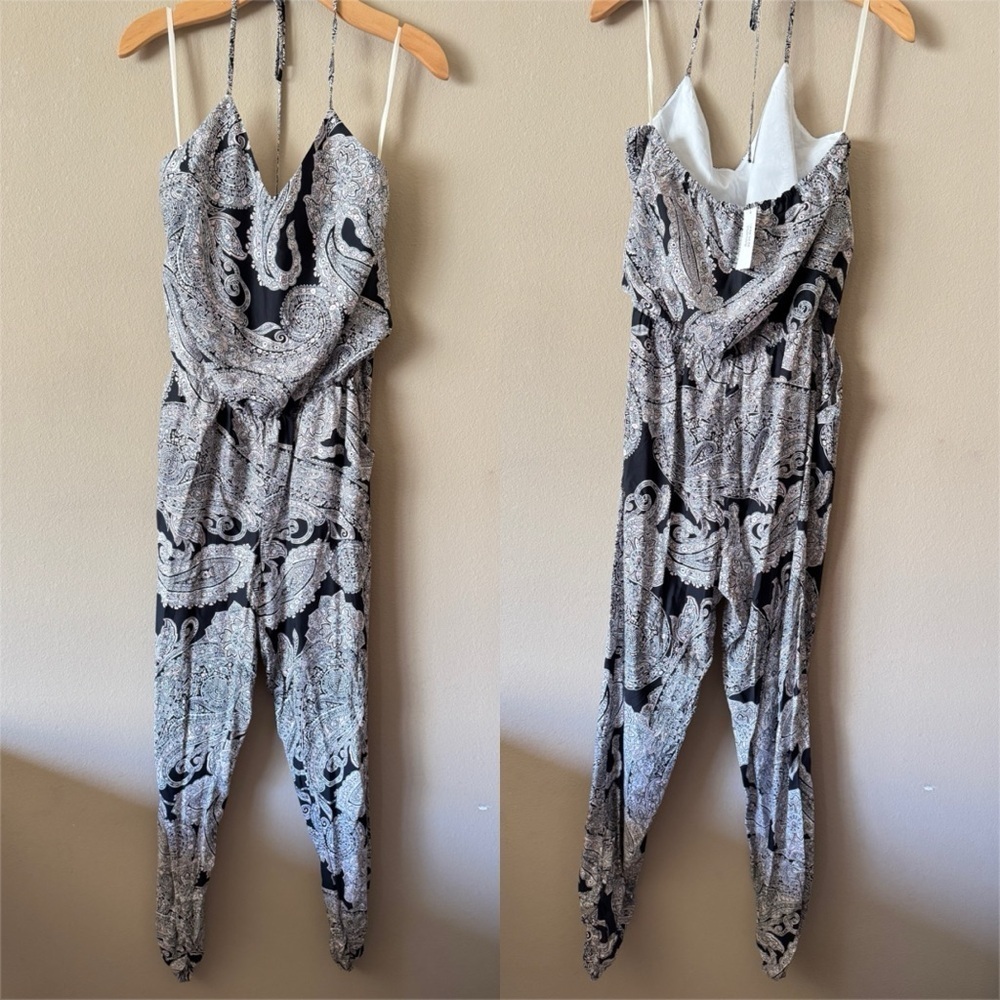 NWT Banana Republic Paisley Print Halter Jumpsuit Size 8 - Picture 2 of 8
